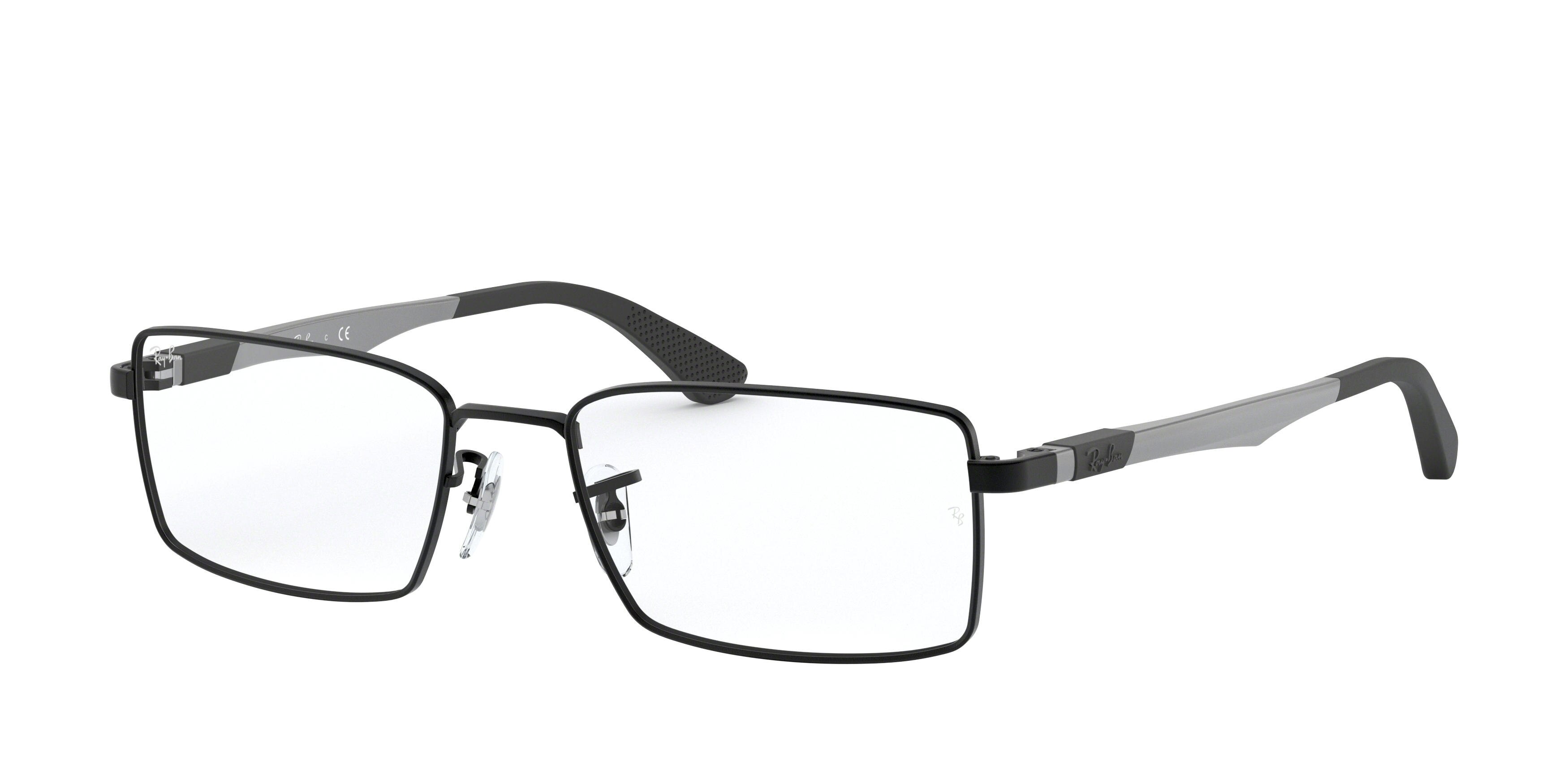 Ray - Ban Unisex RX6275 2503 Montures Optiques MéTal Noir Transparent Carré Normale-image